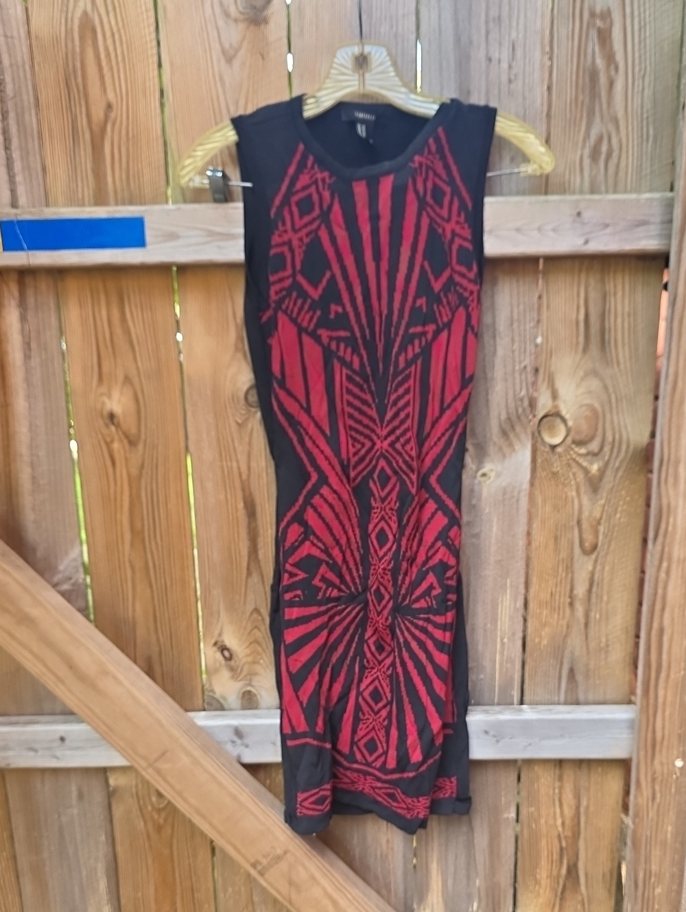 Forever 21 Black Dress with Red Geometric Print